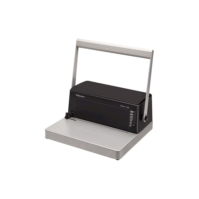 Fellowes Metal 100 A4 Reliure à spirale manuelle en métal - Perfore jusqu'à 20 feuilles - Relie jusqu'à 450 feuilles