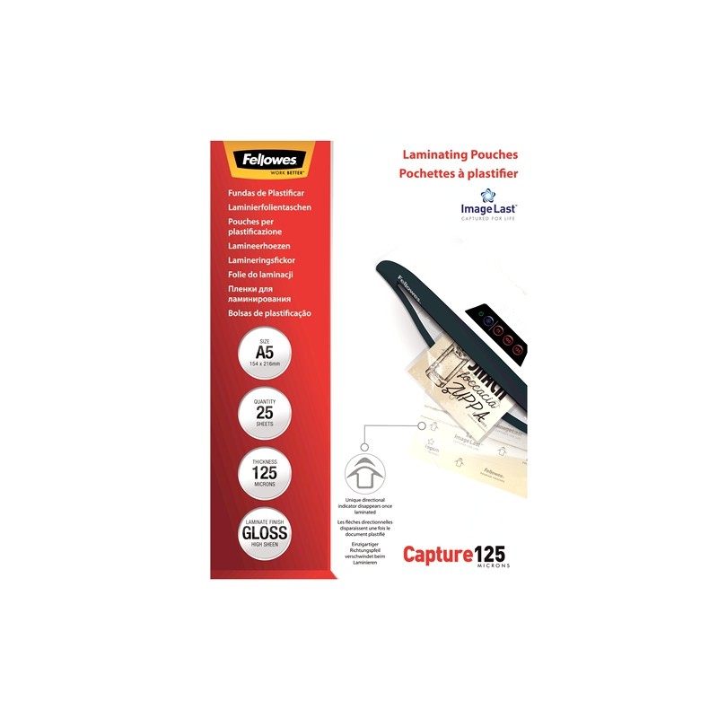 Fellowes Lot 25 Pochettes A5, 125 microns