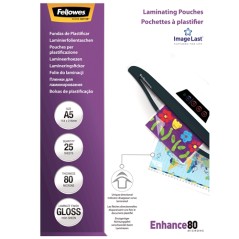 ✅ Fellowes Lot 25 Pochettes A5, 80 microns couleur en stock