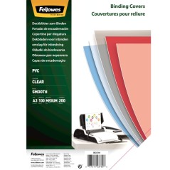 ✅ Fellowes Lot de 100 couvertures de reliure PVC A3 - 200 microns - Robuste - Transparent couleur en stock