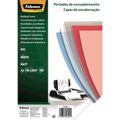✅ Fellowes Lot de 100 couvertures de reliure PVC A4 - 180 microns - Haute qualité - Blanc couleur en stock