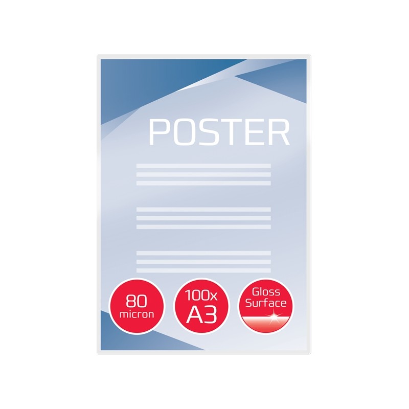 GBC Pack 100 Portfolios Plastification A3, Brillants, 80 Microns