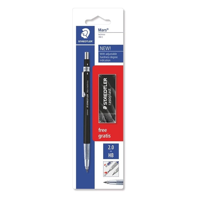Portemine avec gomme Staedtler pour écriture et dessin
