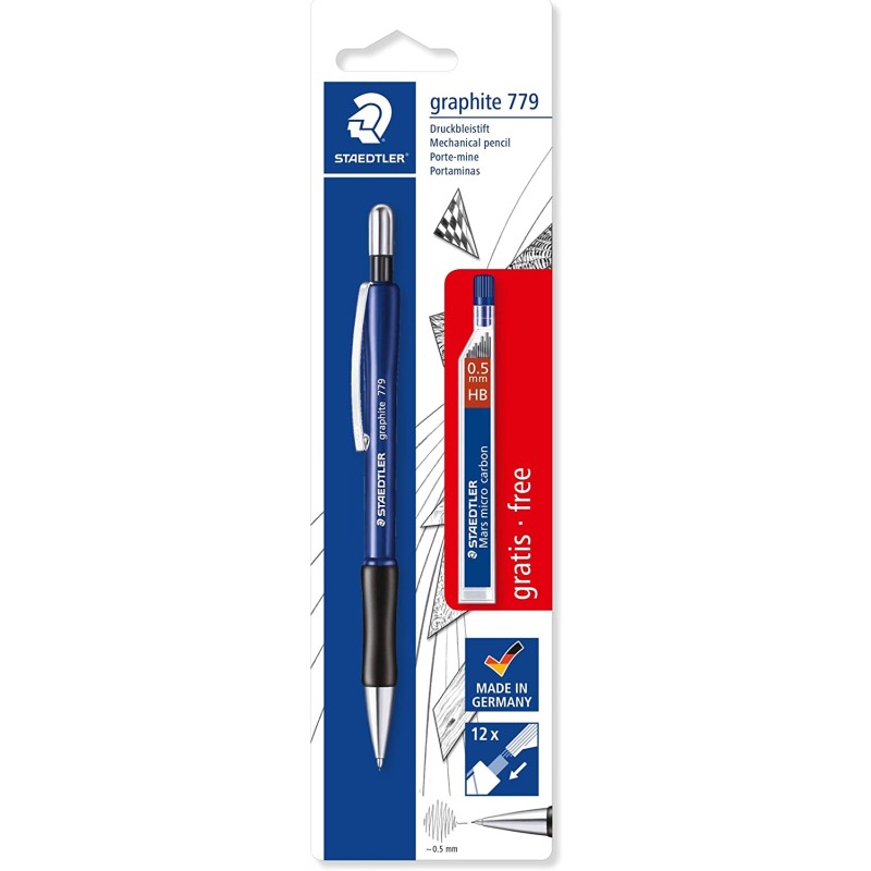Portemine 0.5mm Staedtler 779 avec tube de 12 mines