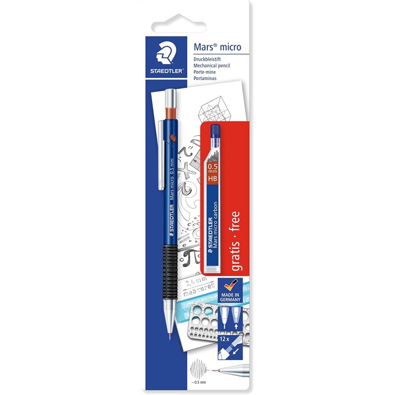 Portemine 0,5 mm Staedtler Mars Micro HB poignée caoutchouc Portemine 0,5 mm Staedtler Mars Micro HB poignée caoutchouc