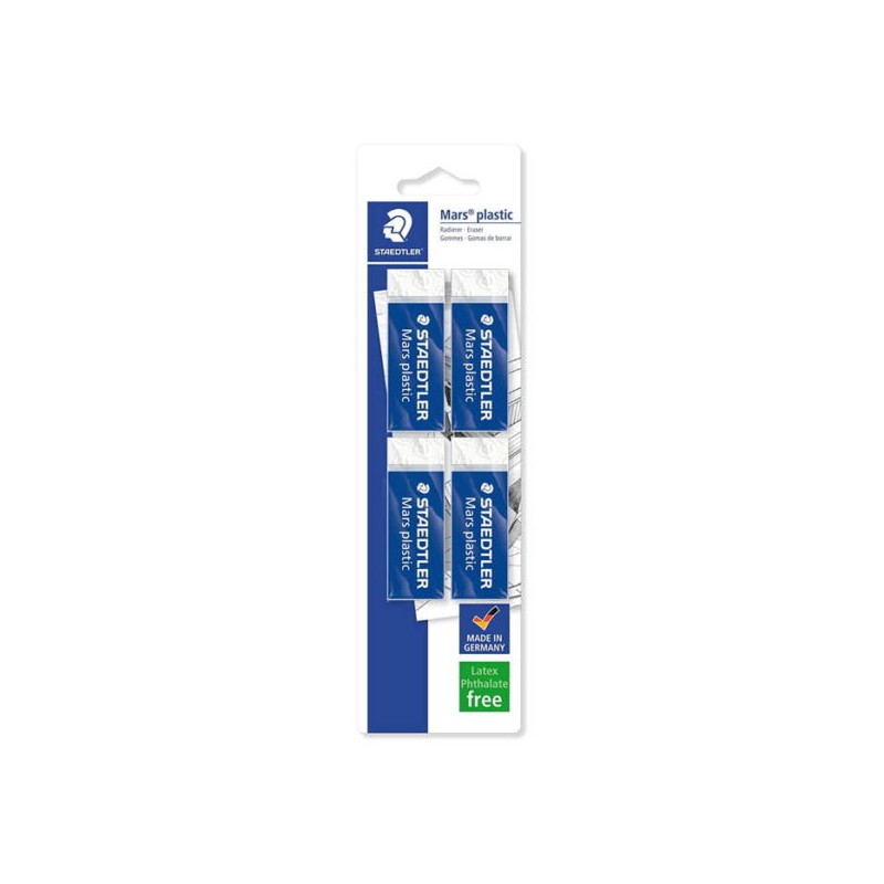 Gommes Staedtler Mars pack de 4 haute précision Gommes Staedtler Mars pack de 4 haute précision
