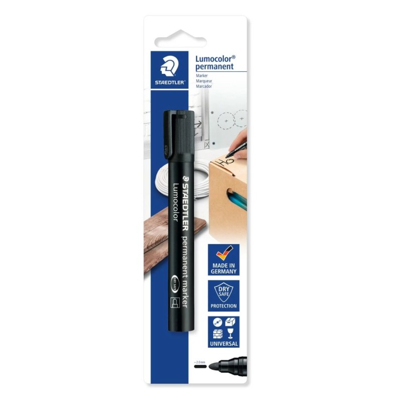 Marqueur permanent rond 2 mm noir - Staedtler Lumocolor 352