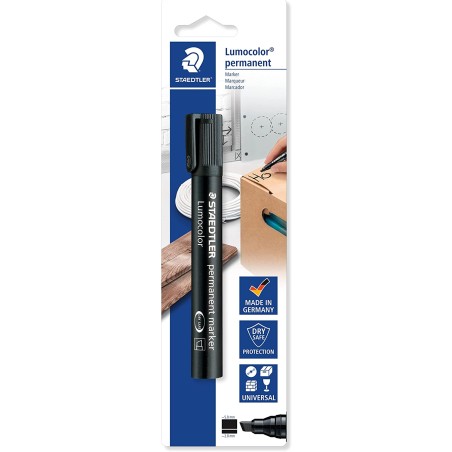 ✅ Staedtler Lumocolor 350 Marqueur permanent avec pointe biseautée - Pointe 2-5 mm - Encre anti-séchage - Rech en stock