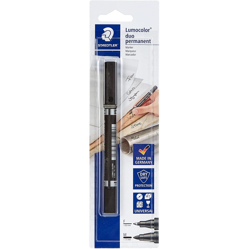 Marqueur permanent double pointe noir Staedtler Lumocolor 358 - 0,6/1,5 mm