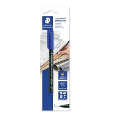 ✅ Staedtler Lumocolor 318 Marqueur permanent - Course d'environ 0,6 mm - Séchage rapide - Couleur bleue couleur en stock