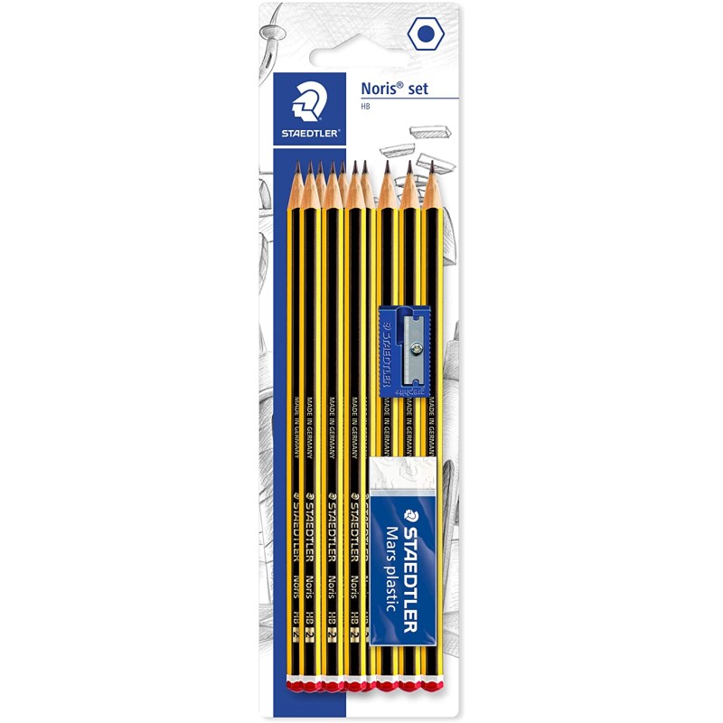Crayons graphite 2HB hexagonaux Staedtler Noris 120 - Lot de 10