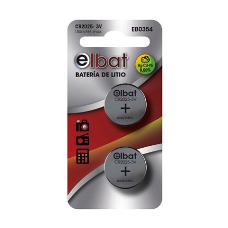 ✅ Elbat Lot de 2 Piles Bouton Lithium CR2025 3V couleur en stock