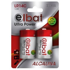 ✅ Elbat Lot de 2 Piles Alcalines LR14C couleur en stock