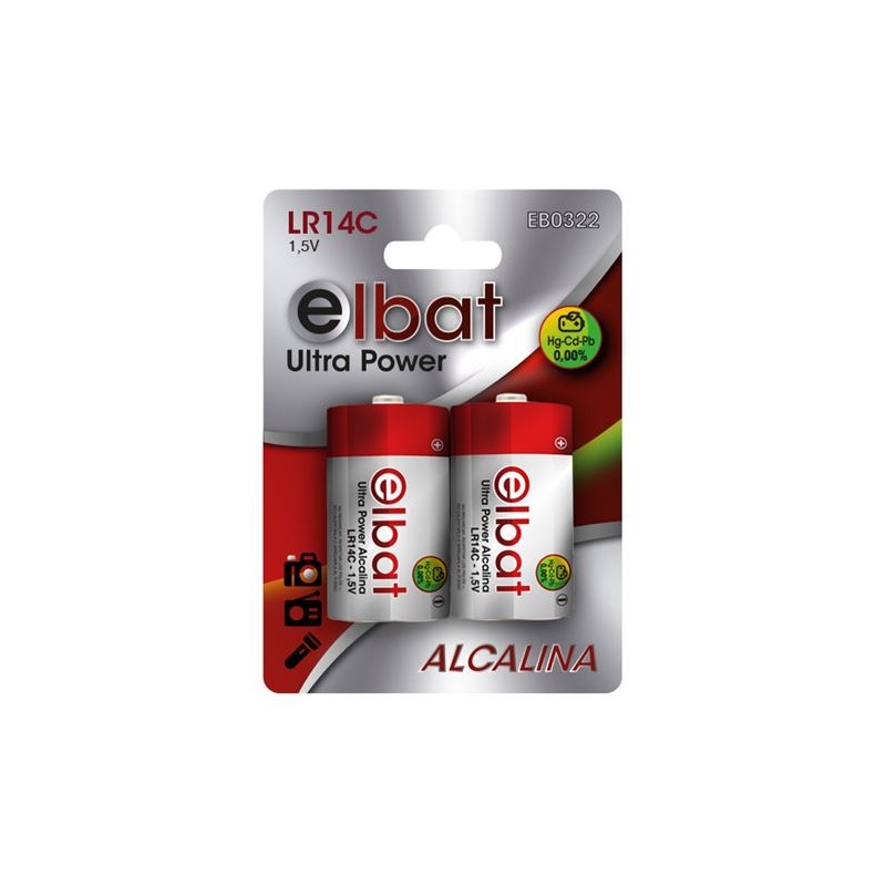 Elbat Lot de 2 Piles Alcalines LR14C