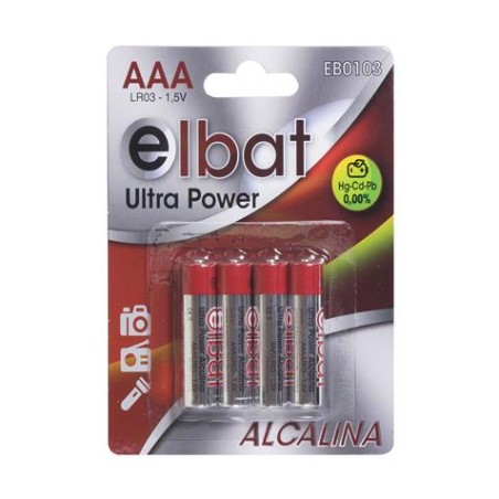 ✅ Elbat Lot de 4 piles alcalines LR03/AAA couleur en stock