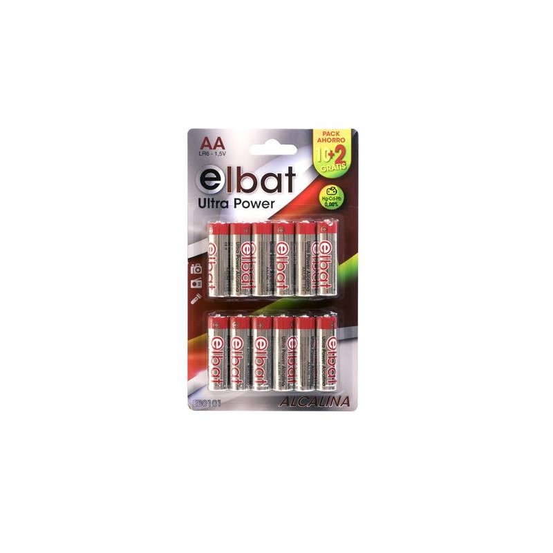 Elbat Lot de 12 piles alcalines LR6/AA