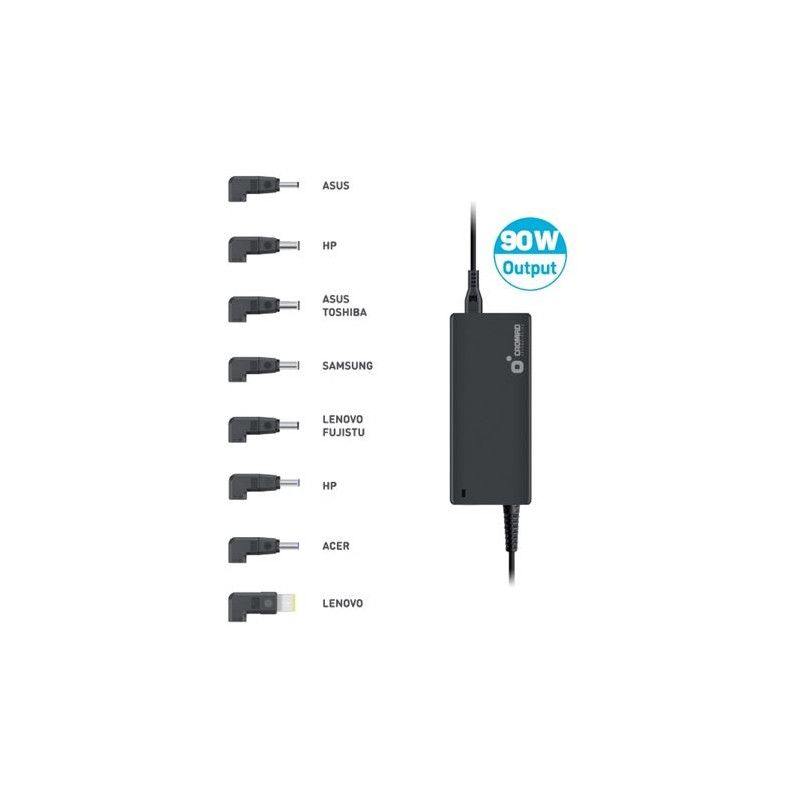 Cromad Chargeur Universel Automatique 90W - 8 Embouts - Tension 19-20V - Sélecteur de Tension Automatique - Protection