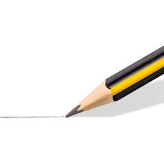 crayon graphite jaune pointe aiguisée