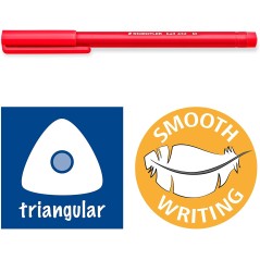 stylo bille rouge Staedtler triangular