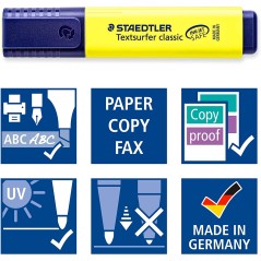 surligneur jaune Staedtler capuchon violet