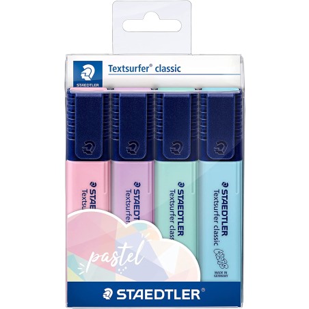Surligneurs pastel Staedtler lot 4