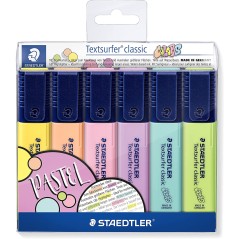 Surligneurs pastel Staedtler lot 6