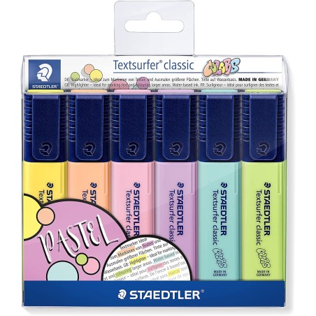 Surligneurs pastel Staedtler lot 6