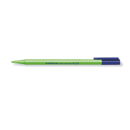 stylo bille vert capuchon bleu