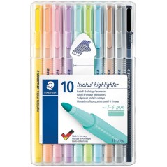 10 surligneurs pastel Staedtler Triplus