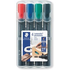 quatre marqueurs Staedtler Lumocolor étui