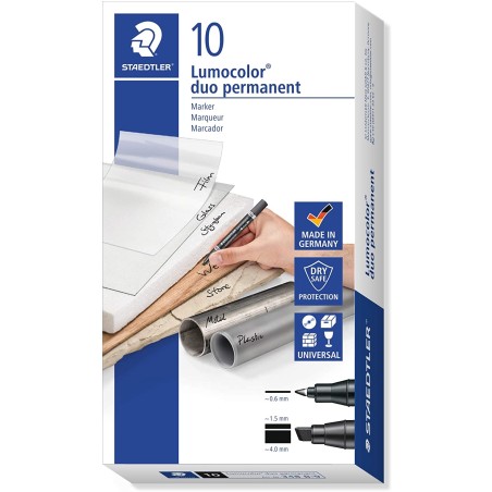 Marqueur permanent Staedtler Lumocolor - Lot de 10
