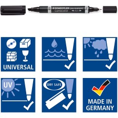✅ LOT de 10 Staedtler Lumocolor Permanent couleur en stock