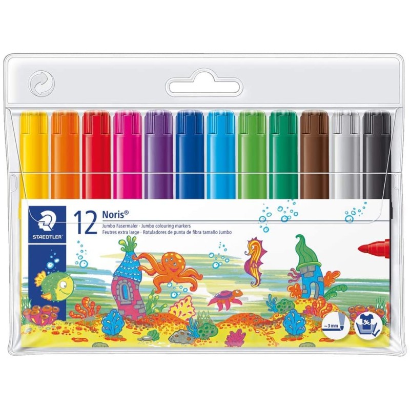 Lot de 12 feutres Staedtler Noris Aquarelle 3mm