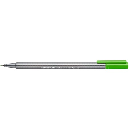 ✅ LOT de 10 Staedtler Triplus Fineliner 334 Stylo Fineliner - Ligne 0,3 mm - Encre à Base d'Eau - Couleur Vert en stock