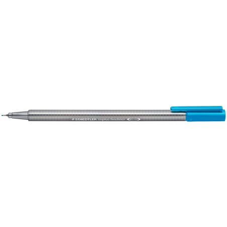 ✅ LOT de 10 Staedtler Triplus Fineliner 334 Stylo Fineliner - Ligne 0,3 mm - Encre à base d'eau - Couleur cyan en stock