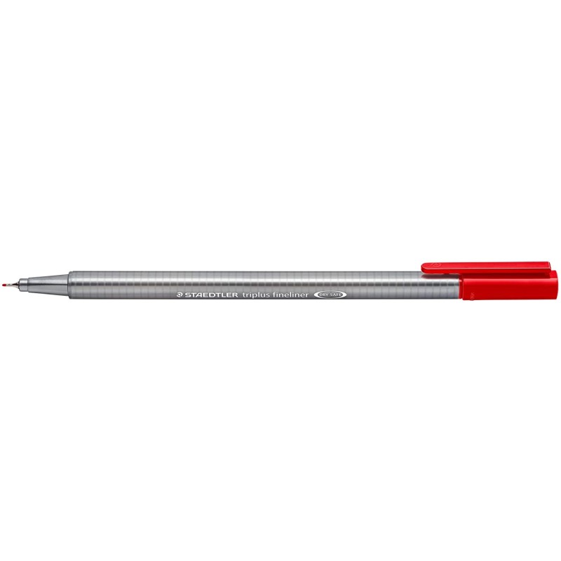 LOT de 10 Staedtler Triplus Fineliner 334 Marqueur à pointe fine - Ligne 0,3 mm - Encre à base d'eau - Couleur rouge