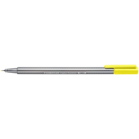 ✅ LOT de 10 Staedtler Triplus Fineliner 334 Stylo Fineliner - Ligne 0,3 mm - Encre à base d'eau - Couleur jaune en stock