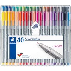 ✅ Staedtler Trpl. 40 Feutres Fins Assortis couleur en stock