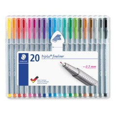 ✅ Staedtler Lot de 20 stylos Fineliner couleur en stock