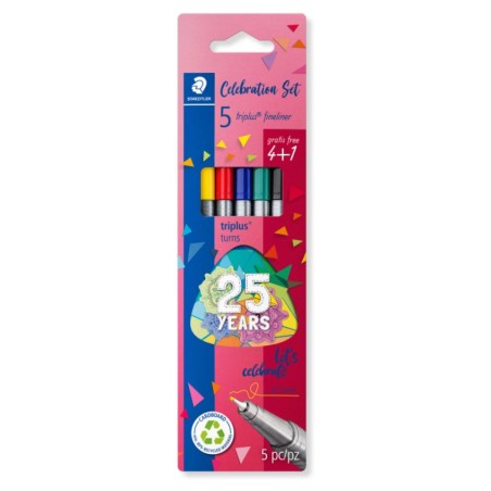 ✅ Staedtler Lot de 5 stylos Fineliner couleur en stock