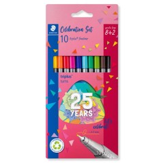 ✅ Staedtler Lot de 10 stylos Fineliner couleur en stock