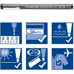 ✅ Staedtler Pigment Liner 308 Lot de 12 stylos couleur en stock