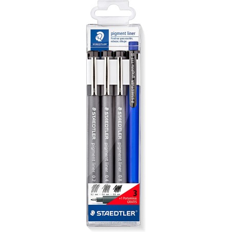 ✅ Staedtler Pack de 3 Marqueurs Calibrés + 1 Portemine couleur en stock