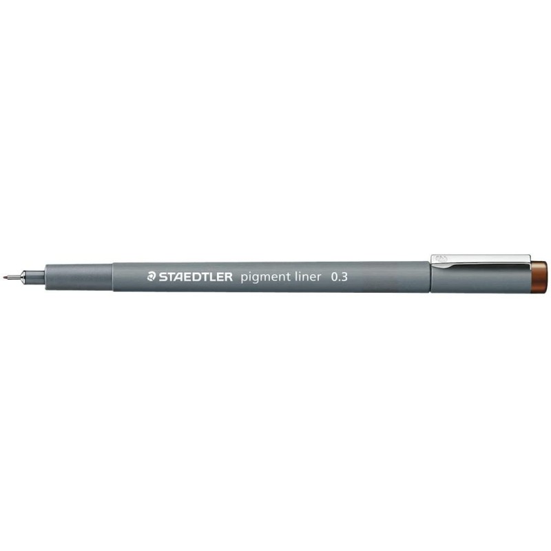 Staedtler Pigment Liner 308 Marqueur 0,3 mm Marron - Lot de 10