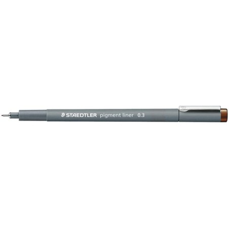 ✅ LOT de 10 Staedtler Pigment Liner 308 Marqueur calibré - Course 0,3 mm - Séchage rapide - Couleur Marron cou en stock