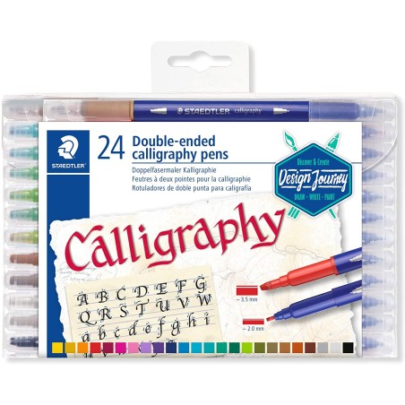 ✅ Staedtler 3005 Lot de 24 stylos calligraphie couleur en stock