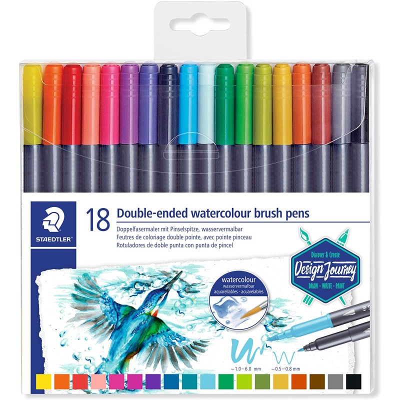Staedtler 3001 Lot de 18 marqueurs aquarelle