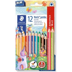 ✅ Staedtler Jumbo Noris 128 Lot 12 Crayons Assortis couleur en stock
