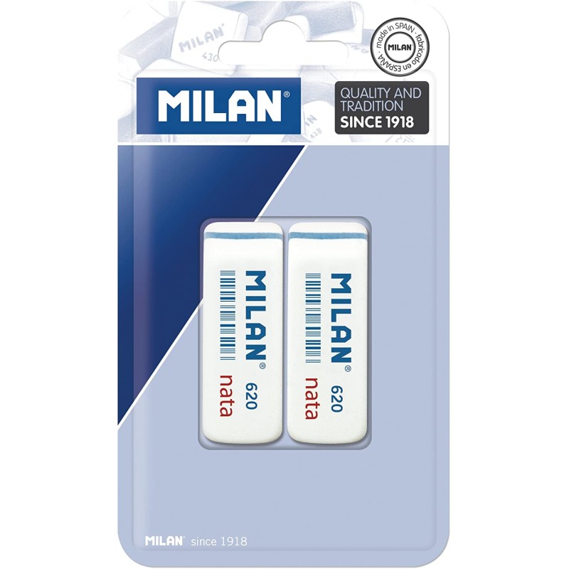 Gomme biseautée Milan Nata 620 lot de 2 Gomme biseautée Milan Nata 620 lot de 2