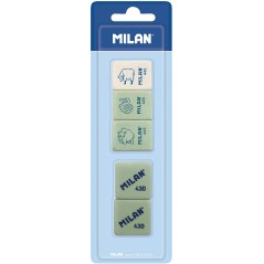 Gommes Milan 445 crème et 430 carrées pack de 5